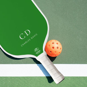 Name der Forest-Green-Monogramm-Initialen Pickleball Schläger
