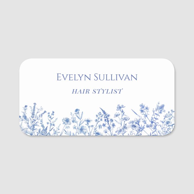 Name der französischen blauen Wildblumen Namensschild (Vorderseite)