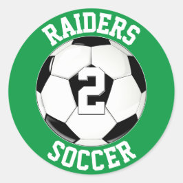 Name der Fußballmannschaft und Spielernummer Perso Runder Aufkleber