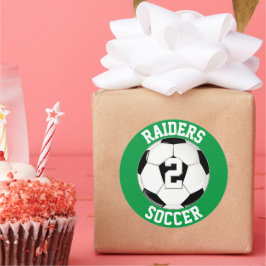 Name der Fußballmannschaft und Spielernummer Perso Runder Aufkleber