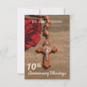 Name der Gebetskarte 10. Ordination Jubiläum Rose Dankeskarte