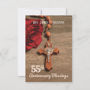 Name der Gebetskarte 55. Ordination Jubiläum Rose Dankeskarte