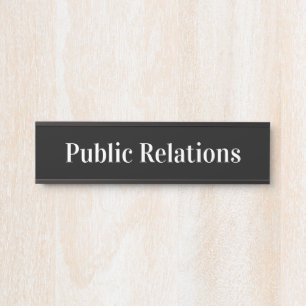 Name der Geschäftsabteilung Schwarz/Weiß Türschild