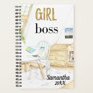 Name der Girl-Boss-Stelle Monogramm Personalisiert Planer