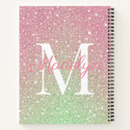 Name der Girl Glitzern Colorful Glitzer Monogram Notizbuch