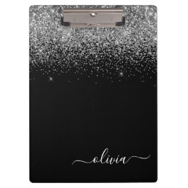 Name der Girl-Monogram-Glitzer Klemmbrett