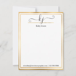 Name der Girl Monogram | vom Schreibtisch der Kart Mitteilungskarte