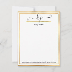 Name der Girl Monogram   Vom Schreibtisch der Kart Mitteilungskarte