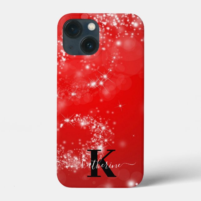 Name der Girl-Monogramm-Girl-Glitzer Case-Mate iPhone Hülle (Rückseite)