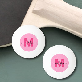 Name der Girl-Monogramm-heiße Pink Tischtennisball