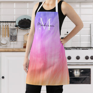 Name der Girl-Monogramm-Karte Lila Schürze