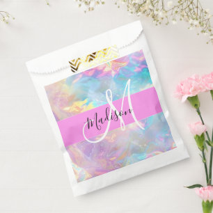Name der Girly Rainbow Holographic Iridesgram Mono Geschenktütchen