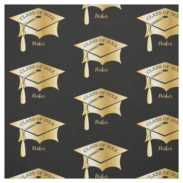 Name der Goldtone Grad Graduation Cap | Class Year Stoff (Muster)