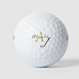 Name der Golf Monogram mit Golffeisen Golfball