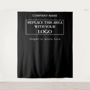 Name der Großfirma Slogan Black Background Wandteppich