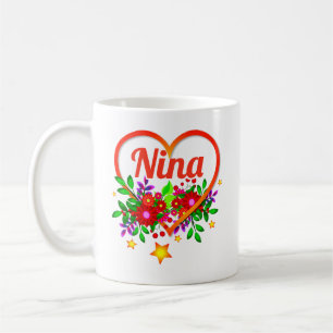 Name der Großmutter ändern - Nina - Herz und Blume Kaffeetasse