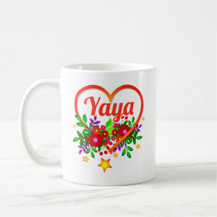 Name der Großmutter ändern - Yaya - Herz und Blume Kaffeetasse