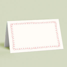 Name der handgezeichneten französischen Hochzeit Platzkarte