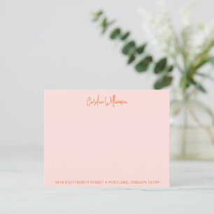 Name der Handschrift Personalisiert Rosa Orange Mitteilungskarte