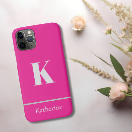 Name der heißen rosa Monogramm Case-Mate iPhone Hülle