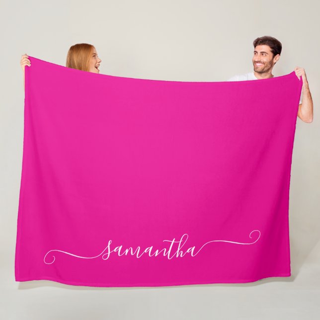 Name der heißen rosa und weißen Girly Swash Fleecedecke (Beispiel)