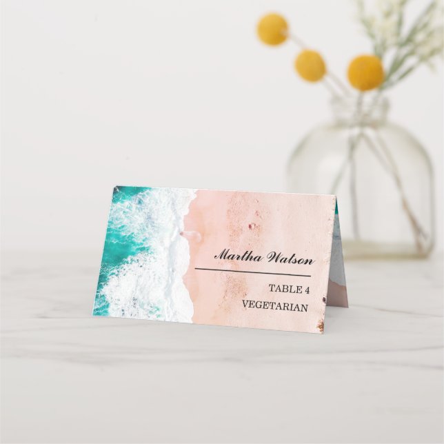 Name der Hochzeit am personalisierten Foto Platzkarte (Vorderseite)