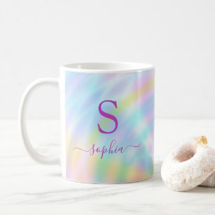 Name der Holografischen Iridescent-Rainbow-Monogra Kaffeetasse