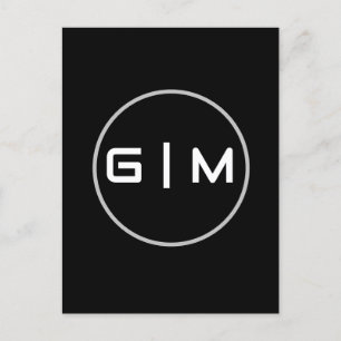 Name der individuell anpassbaren Initialen Postkarte