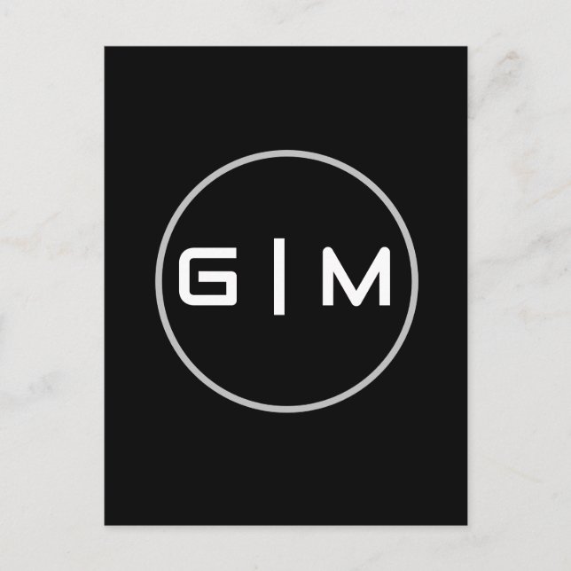 Name der individuell anpassbaren Initialen Postkarte (Vorderseite)