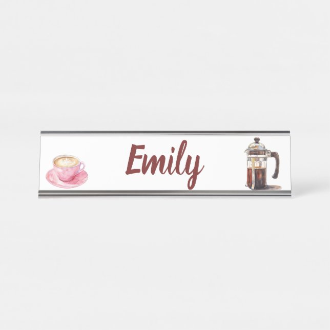 Name der Kaffeezeit Schreibtischnamensplakette (Vorderseite )