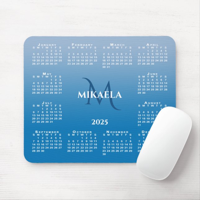 Name der Kalendermonografie 2025 auf Sky Blue Grad Mousepad (Mit Mouse)