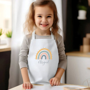 Name der Kinder Boho Pastell Erdtöne Kinderschürze