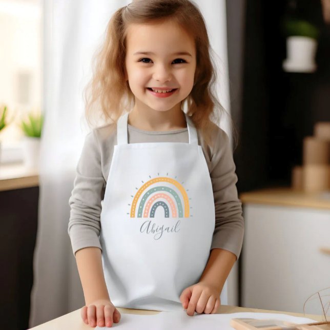 Name der Kinder Boho Pastell Erdtöne Kinderschürze (Von Creator hochgeladen)