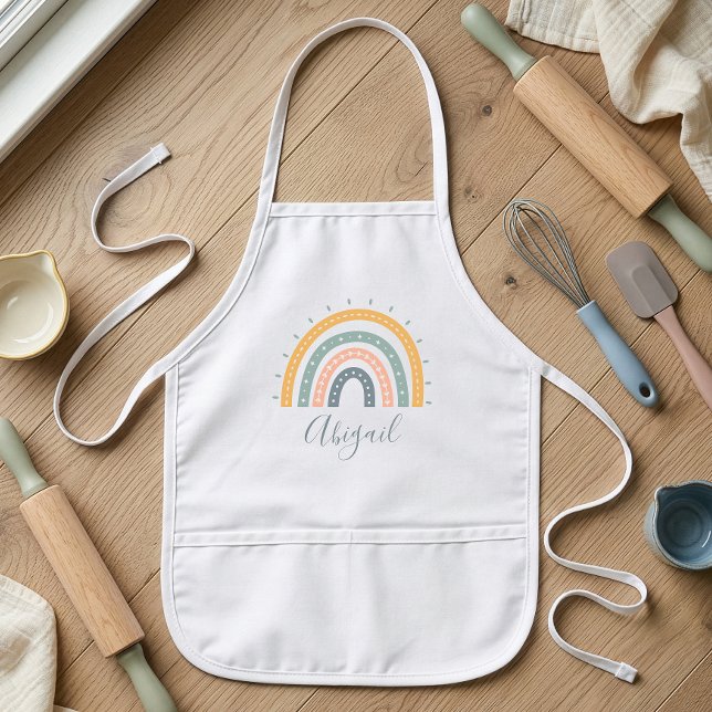 Name der Kinder Boho Pastell Erdtöne Kinderschürze (Von Creator hochgeladen)