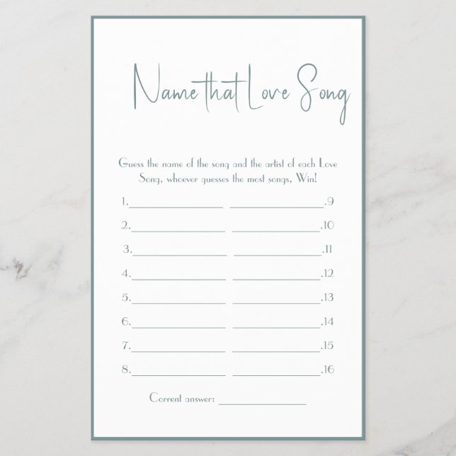 Name der Liebe Song Dusche Game Flyer (Vorne)