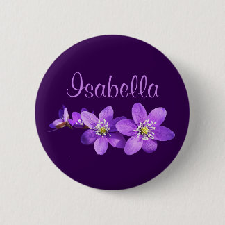 Name der lila Anemonenblüten Button