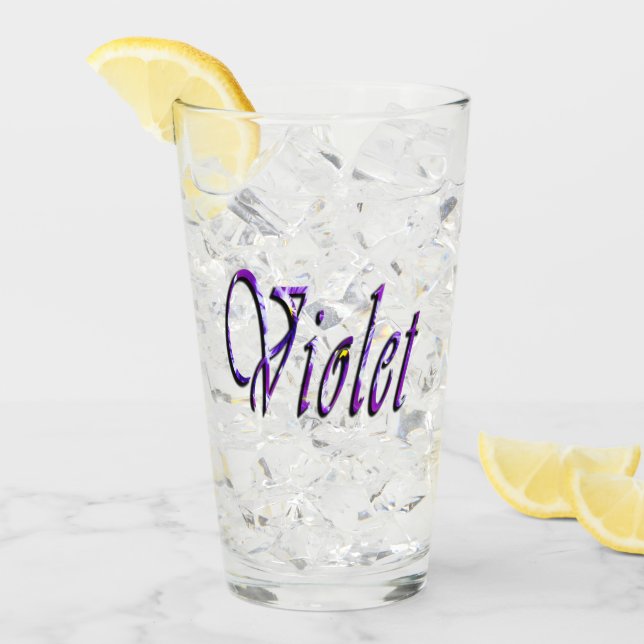 Name der lila Blumenrübe, Glas (Vorderseite Ice)