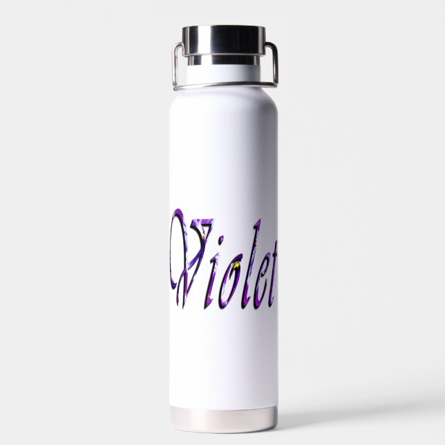 Name der lila Blumenrübe, Trinkflasche (Rückseite)