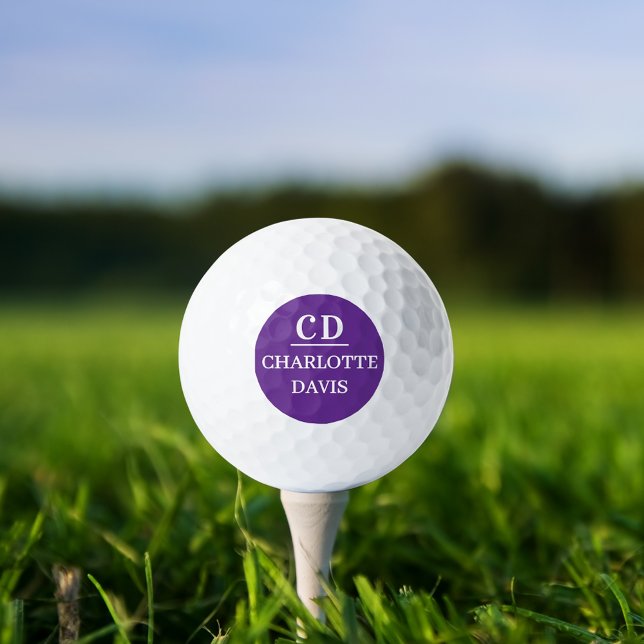 Name der lila Monogramm-Initialen Golfball (Von Creator hochgeladen)