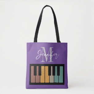 Name der lila Piano-Monogramm Personalisiert