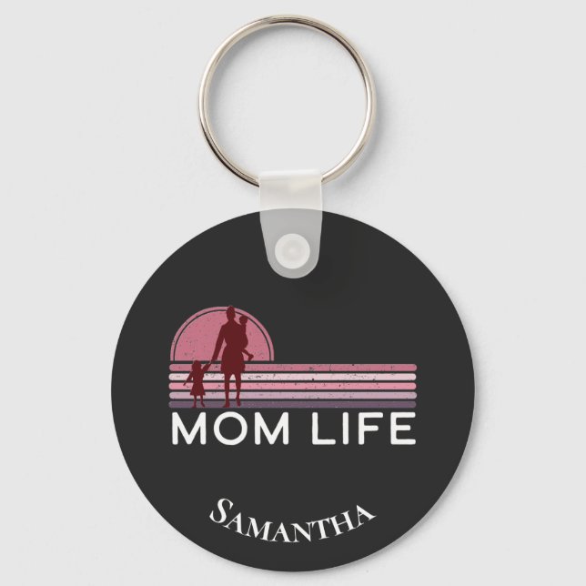 Name der Mama am Muttertag Schlüsselanhänger (Vorderseite)