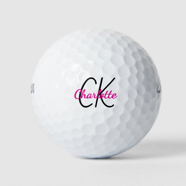 Name der Markierungen für das hellrosa Monogramm Golfball (Vorderseite)