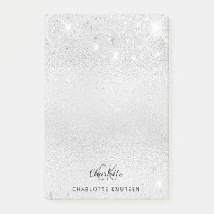 Name der Metal-Monogramm-Initialen für Silver Glit Post-it Klebezettel