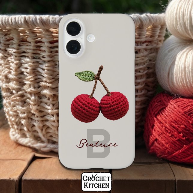 Name der Minimalistischen Girly Crochet Red Cherry Case-Mate iPhone Hülle (Von Creator hochgeladen)