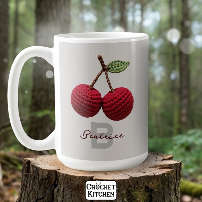 Name der Minimalistischen Girly Crochet Red Cherry Kaffeetasse (Von Creator hochgeladen)
