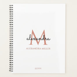 Name der Minimalistischen Schwarzen Rose Gold Mono Planer