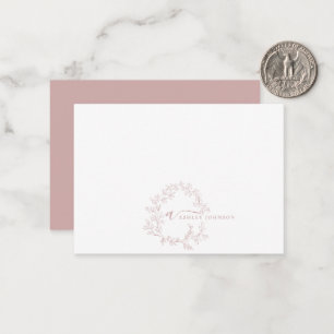 Name der Minimalistischen Skriptmonogramm-Bezeichn Mitteilungskarte