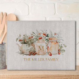 Name der mit Monogramm Waldflora Botanischer Famil Schneidebrett