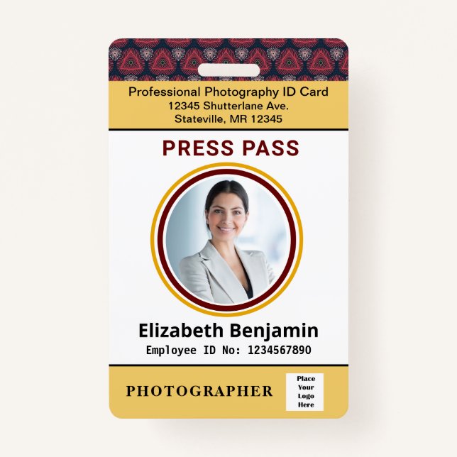 Name der Mitarbeiter-ID Benutzerdefinierter Foto-L Ausweis (Vorderseite)