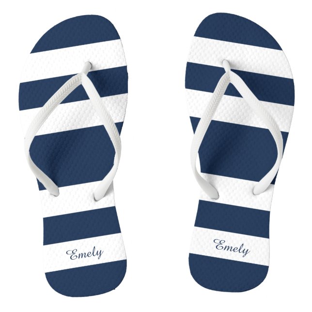Name der modernen blauen Streifen Flip Flops (Fußbett)
